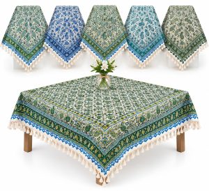 رومیزی قلم کاری سبز