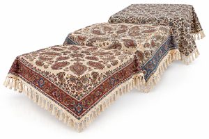 رومیزی قلم کاری قهوه ای