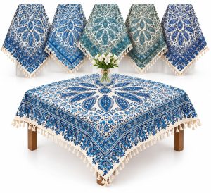 رومیزی قلم کاری آبی